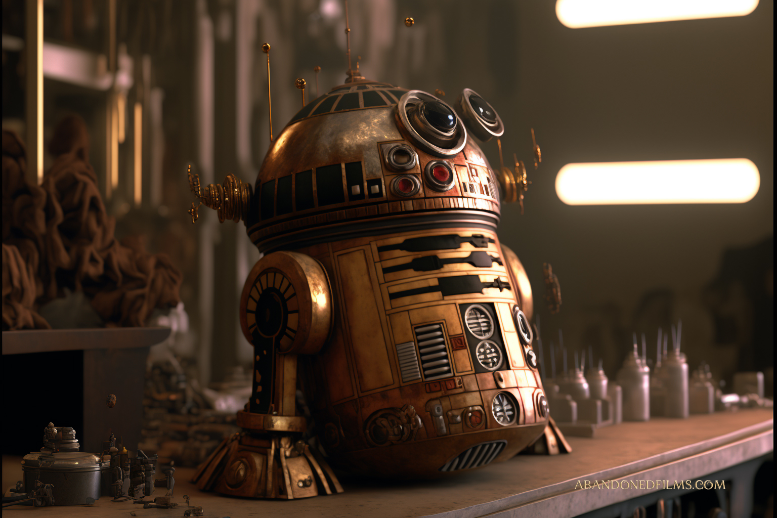 Un réseau neuronal représente des planètes et des personnages emblématiques de Star Wars dans un style steampunk-10 Un réseau neuronal représente des planètes et des personnages emblématiques de Star Wars dans un style steampunk-10