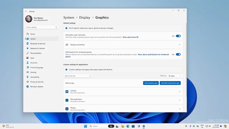 La technologie de super résolution automatique - analogue à DLSS et FSR - a été détectée dans la version test de Windows 11.-2 La technologie de super résolution automatique - analogue à DLSS et FSR - a été détectée dans la version test de Windows 11.-2