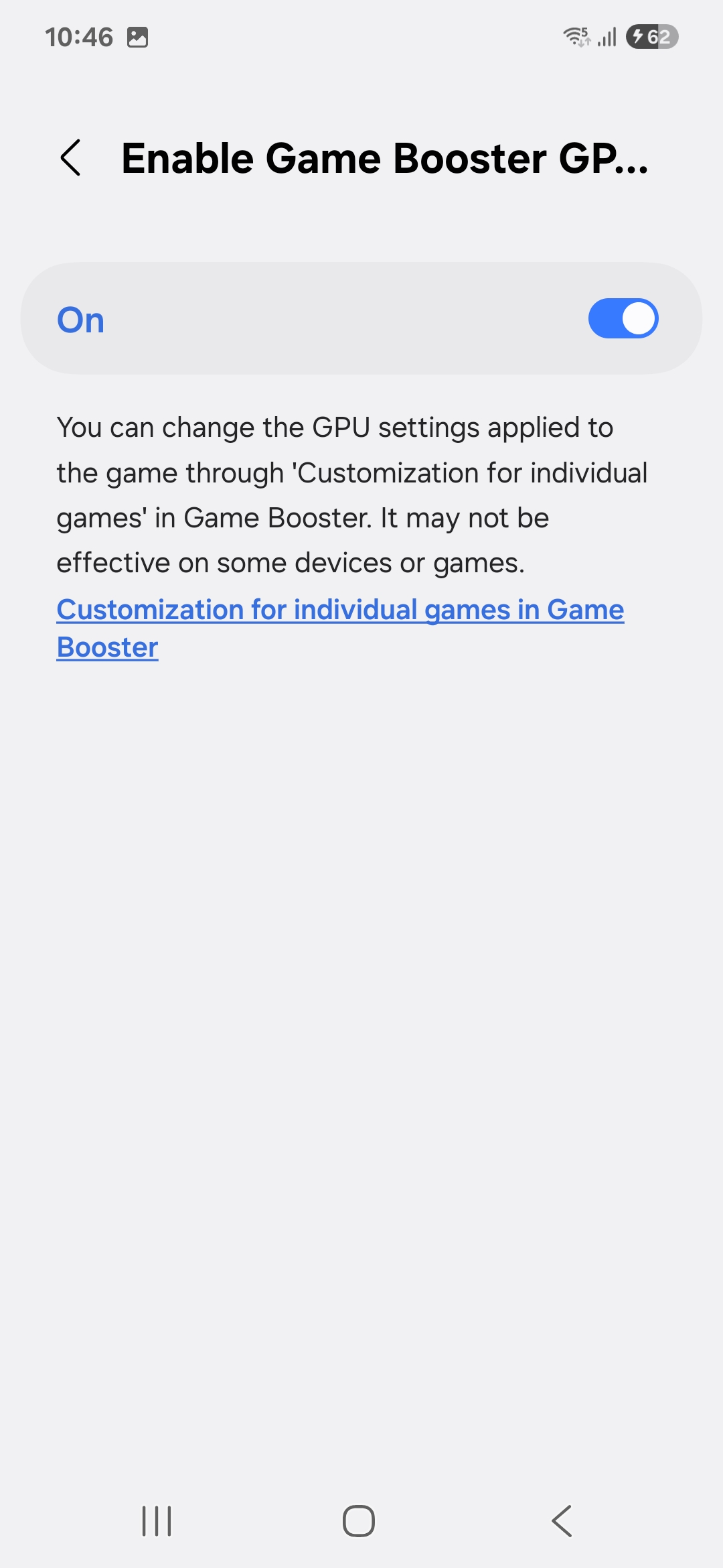 Configuration du GPU dans Game Booster Configuration du GPU dans Game Booster