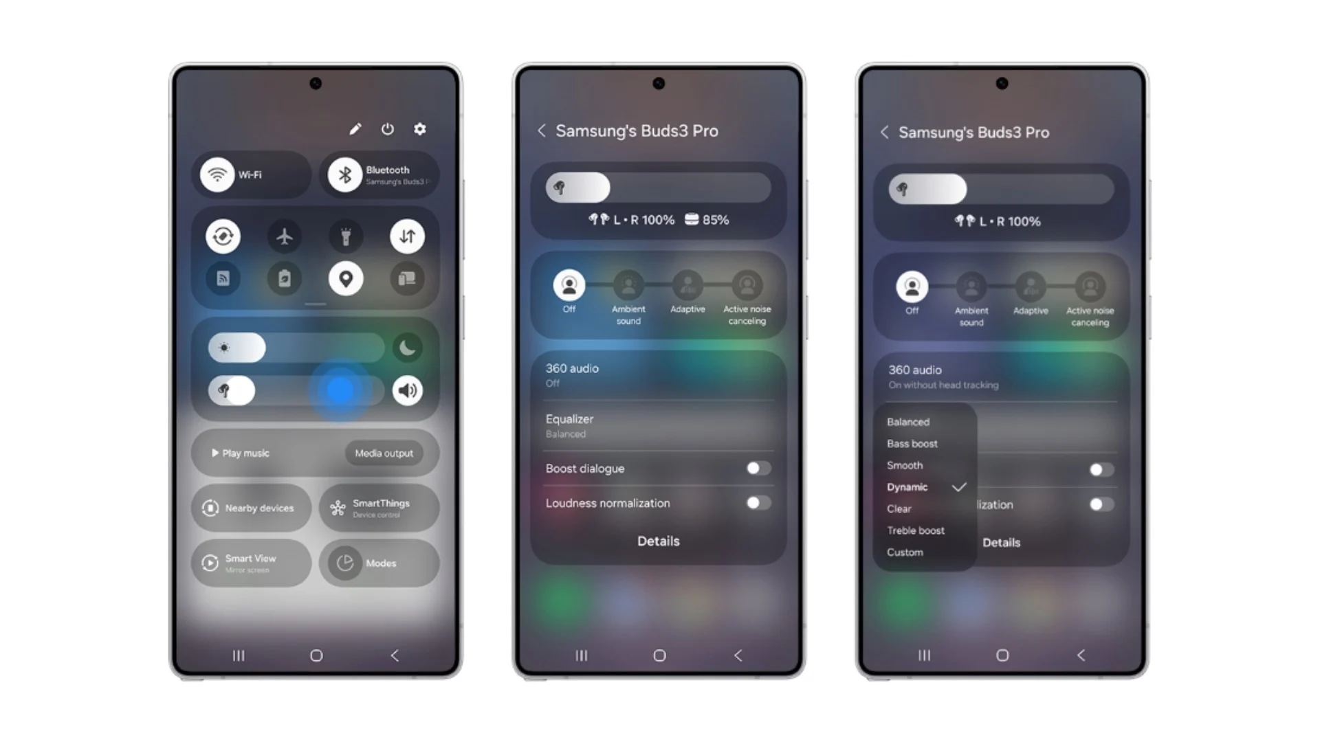 Démonstration du nouveau panneau de contrôle des écouteurs de la série Galaxy Buds 3