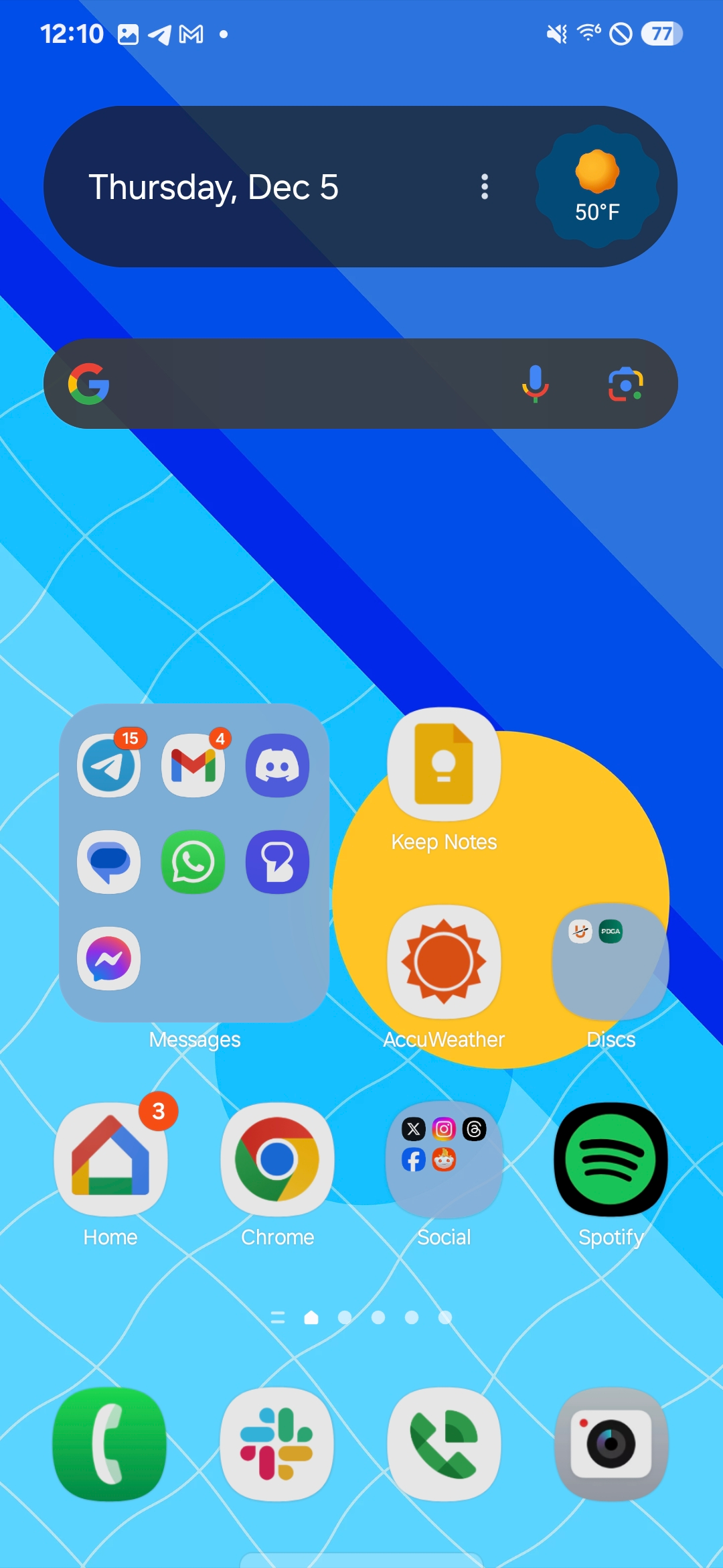Capture d'écran de l'écran d'accueil de One UI Capture d'écran de l'écran d'accueil de One UI