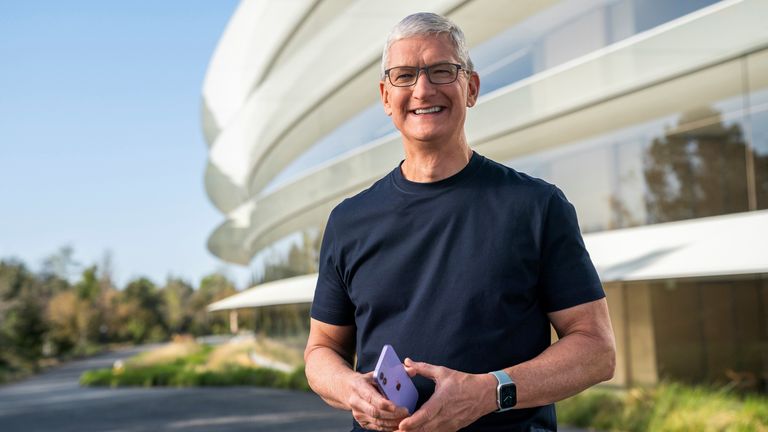Tim Cook. Illustration : Sky News Tim Cook sur le rapport financier