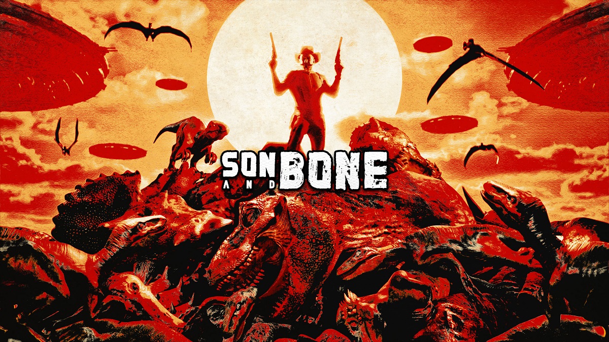 Son and Bone, un jeu de tir qui vous permet d'étrangler un dinosaure à mains nues et d'arracher les cornes d'un tricératops, sortira demain, le 4 septembre. Son and Bone, un jeu de tir qui vous permet d'étrangler un dinosaure à mains nues et d'arracher les cornes d'un tricératops, sortira demain, le 4 septembre.