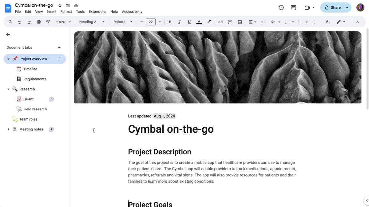 Travailler avec des textes volumineux sera plus facile : Google Docs teste la possibilité d'ajouter plusieurs onglets pour mieux structurer les documents.-2 Travailler avec des textes volumineux sera plus facile : Google Docs teste la possibilité d'ajouter plusieurs onglets pour mieux structurer les documents.-2
