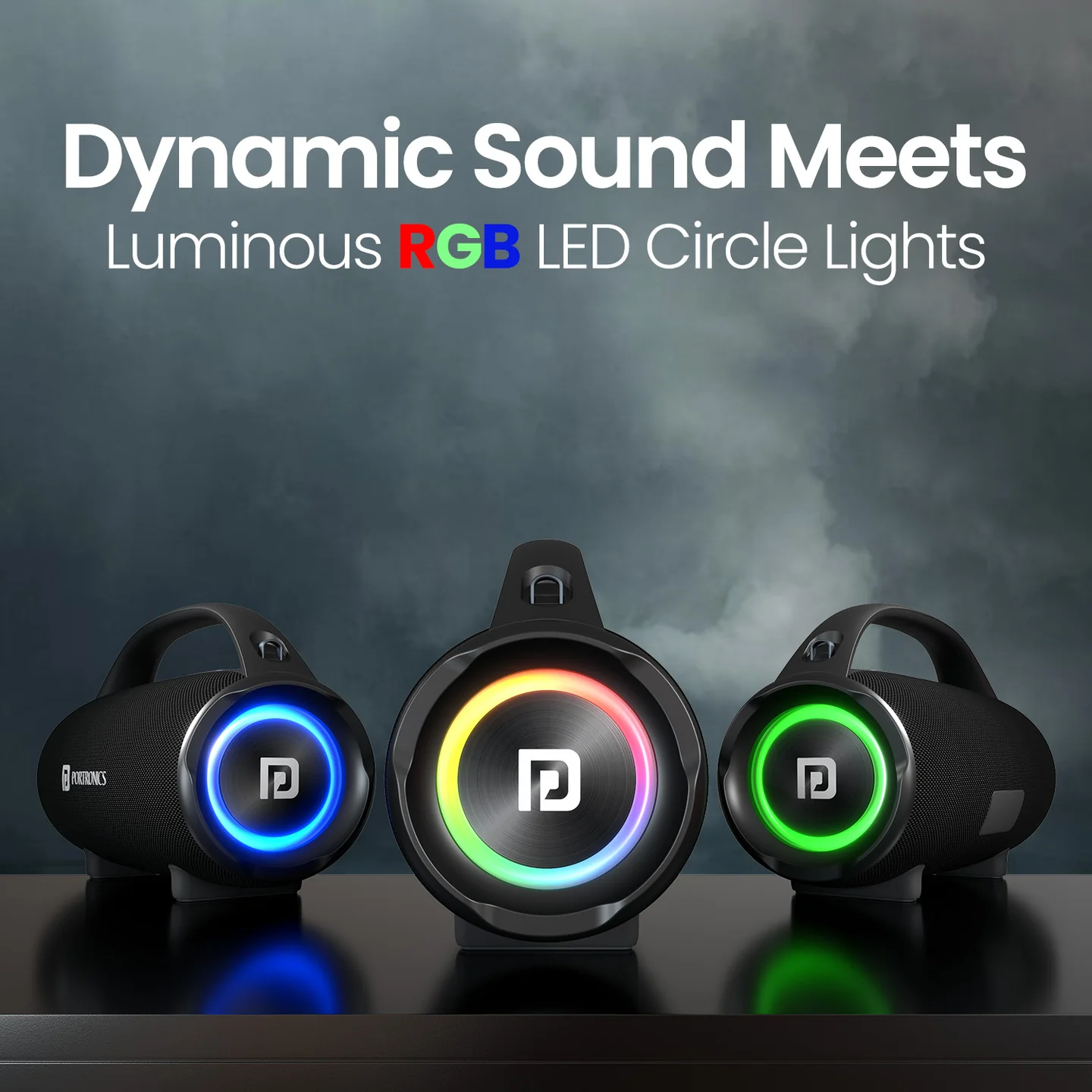 Thunder 2.0 Enceinte portable avec lumière RVB pour les fêtes Thunder 2.0 Enceinte portable avec lumière RVB pour les fêtes