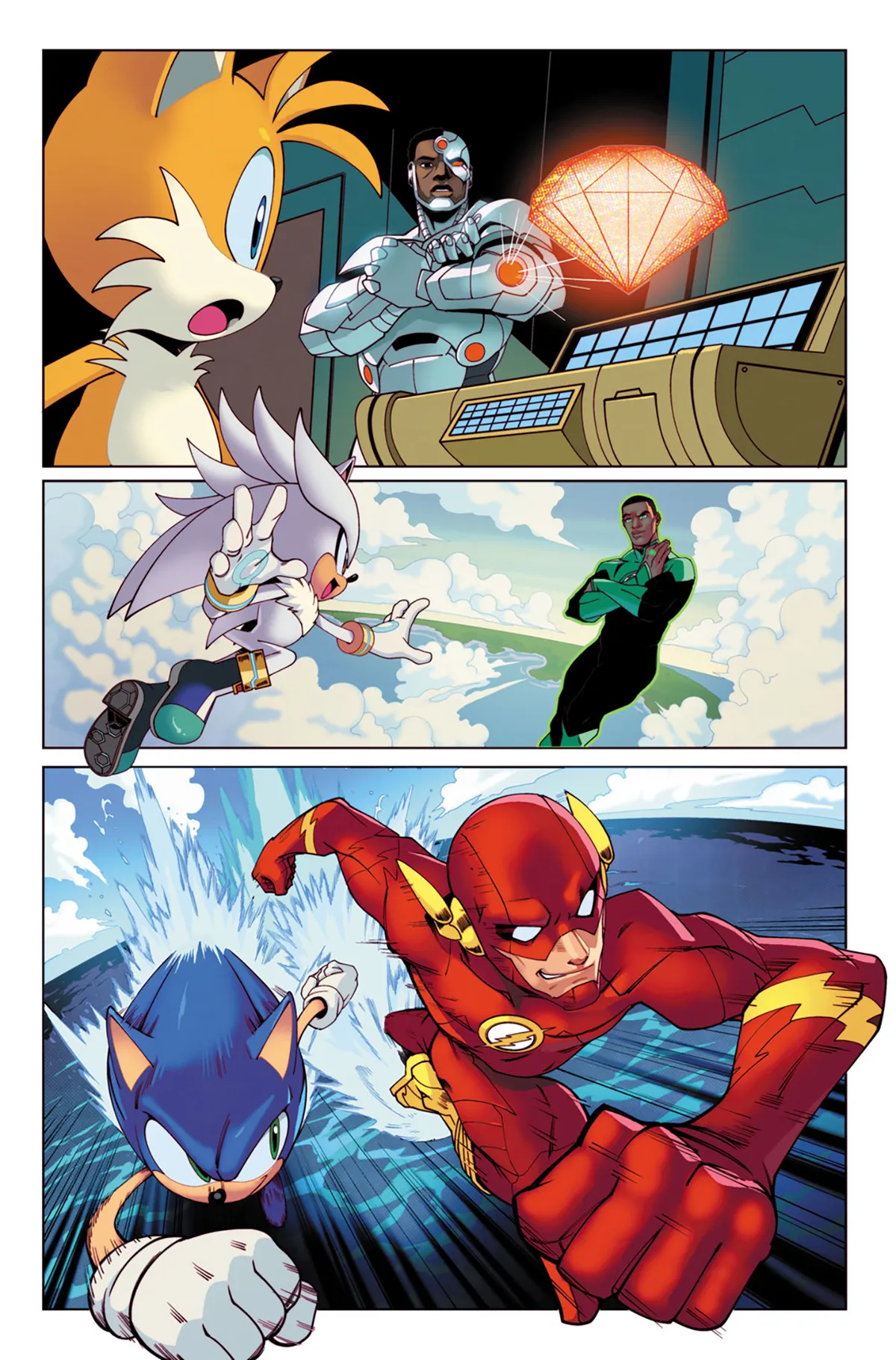 Scène de la bande dessinée DC X Sonic the Hedgehog 1 Scène de la bande dessinée DC X Sonic the Hedgehog 1