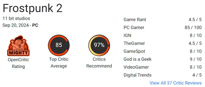 Stratégie supérieure de 11 bits : les critiques sont ravis de Frostpunk 2 et recommandent le jeu à tous les fans du genre.-2 Stratégie supérieure de 11 bits : les critiques sont ravis de Frostpunk 2 et recommandent le jeu à tous les fans du genre.-2