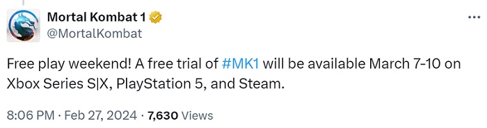 Les week-ends gratuits du jeu de combat Mortal Kombat 1 ont commencé sur PC, PlayStation 5 et Xbox Series.-2 Les week-ends gratuits du jeu de combat Mortal Kombat 1 ont commencé sur PC, PlayStation 5 et Xbox Series.-2