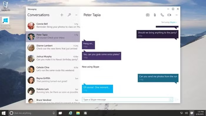 Messagerie Windows 10 avec Skype Messagerie Windows 10 avec Skype
