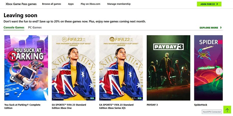 Six jeux seront retirés du catalogue Xbox Game Pass à la mi-septembre, dont le jeu de tir Payday 3 et FIFA 23.-2 Six jeux seront retirés du catalogue Xbox Game Pass à la mi-septembre, dont le jeu de tir Payday 3 et FIFA 23.-2