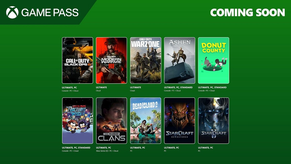 Call of Duty : Black Ops 6, deux StarCraft, Dead Island 2 et plus encore attendent les abonnés du Xbox Game Pass dans la deuxième quinzaine d'octobre. Call of Duty : Black Ops 6, deux StarCraft, Dead Island 2 et plus encore attendent les abonnés du Xbox Game Pass dans la deuxième quinzaine d'octobre.
