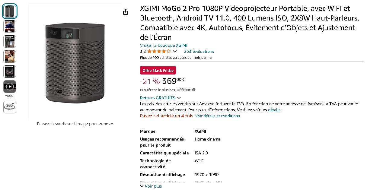 XGIMI MoGo 2 Pro XGIMI MoGo 2 Pro - vidéoprojecteur portable