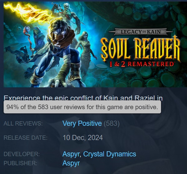 Critiques de joueurs sur Steam Avis des joueurs Steam sur Legacy of Kain Soul Reaver 12 Remastered
